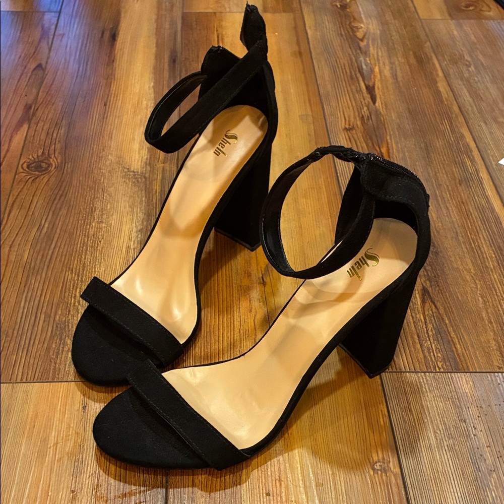 Shein Black Velvet Heels